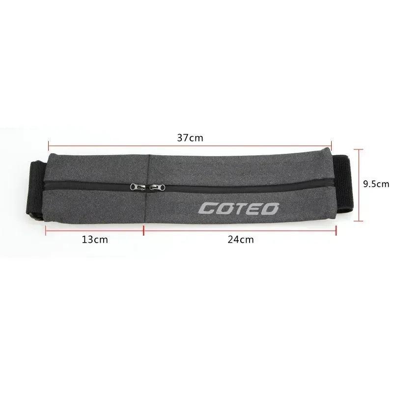 Reflective Elastic Waistband Sport Bag Double Zipper Pocket Running Gym Yoga Waist Belt Pack Phone Waist Wallet Bag - Núcleo Seguro 